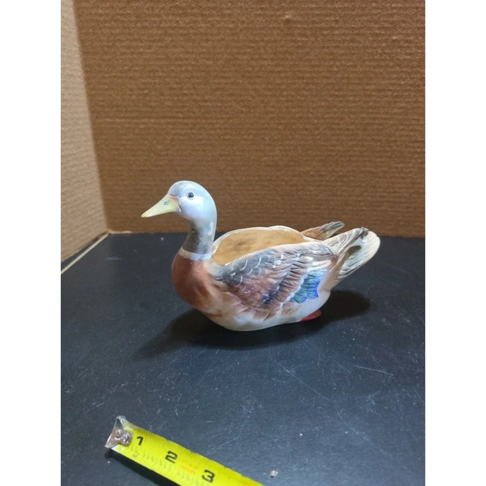 Vintage Napcoware Mallard Duck Ceramic Planter Figurine Japan *read details